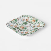 Waterverf Woodland Baby Animal Pattern Papieren Bordje (Gebogen)