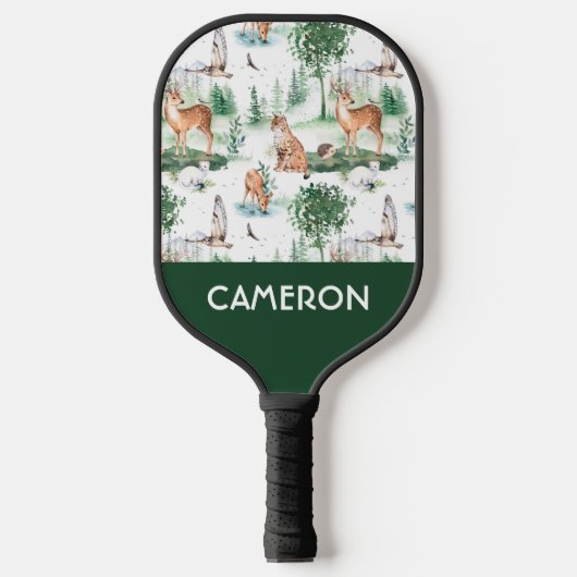 Waterverf Woodland Baby Animal Pattern Pickleball Paddle (Voorkant)