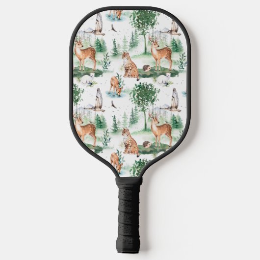Waterverf Woodland Baby Animal Pattern Pickleball Paddle (Achterkant)