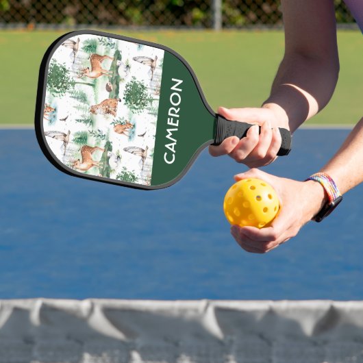 Waterverf Woodland Baby Animal Pattern Pickleball Paddle (Insitu)