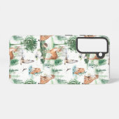 Waterverf Woodland Baby Animal Pattern Samsung Galaxy Hoesje (Achterkant horizontaal)