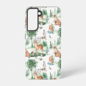 Waterverf Woodland Baby Animal Pattern Samsung Galaxy Hoesje (Achterkant)
