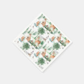 Waterverf Woodland Baby Animal Pattern Servet (Hoek)