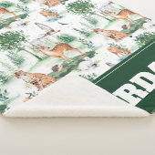 Waterverf Woodland Baby Animal Pattern Sherpa Deken (3/4)