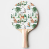 Waterverf Woodland Baby Animal Pattern Tafeltennisbatje (Voorkant)