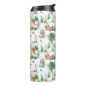 Waterverf Woodland Baby Animal Pattern Thermosbeker (Gedraaid links)