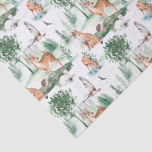 Waterverf Woodland Baby Animal Pattern Tissuepapier