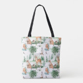 Waterverf Woodland Baby Animal Pattern Tote Bag (Achterkant)