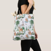 Waterverf Woodland Baby Animal Pattern Tote Bag (Dichtbij)