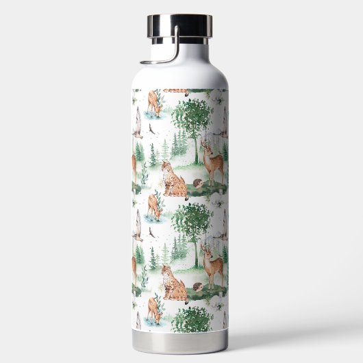 Waterverf Woodland Baby Animal Pattern Waterfles (Rechts)