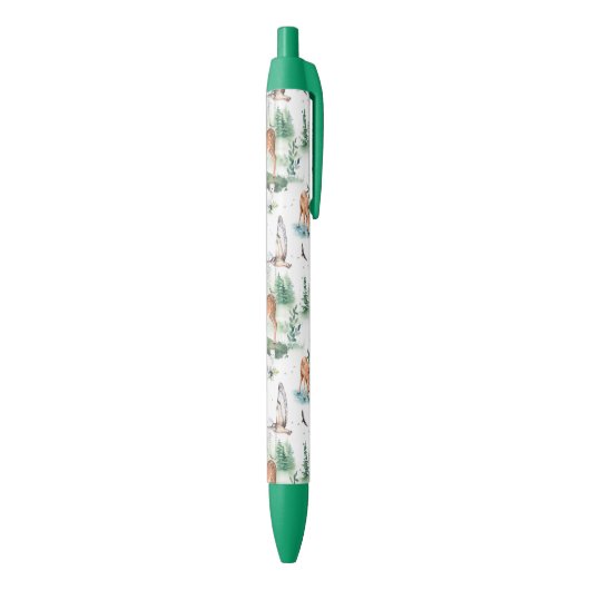 Waterverf Woodland Baby Animal Pattern Zwarte Inkt Pen (Achterkant (Verticaal))