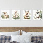 Waterverf Woodland Baby Animals Kinderdagverblijf  Muurkunst Sets (Slaapkamer)