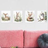 Waterverf Woodland Baby Animals Kinderdagverblijf  Muurkunst Sets (Woonkamer)