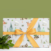 Waterverf Woodland Baby Animals Shower Cadeaupapier