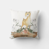 Waterverf Woodland Baby Fawn Aangepaste naam Kussen (Voorkant)