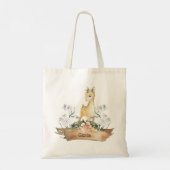 Waterverf Woodland Baby Fawn Aangepaste naam Tote Bag (Achterkant)