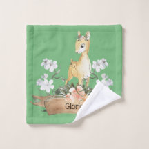 Waterverf Woodland Baby Fawn Aangepaste naam