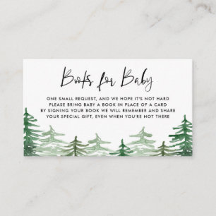 Waterverf Woodland Baby shower Book Request Informatiekaartje