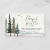 Waterverf Woodland Baby shower Diaper Raffle Informatiekaartje (Voorkant)