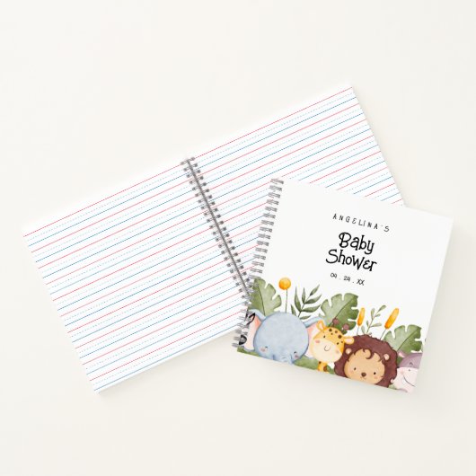 Waterverf Woodland Baby shower Geschenklijst Notit Notitieboek (Binnen)