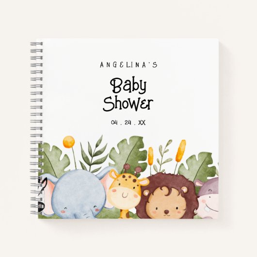 Waterverf Woodland Baby shower Geschenklijst Notit Notitieboek (Voorkant)