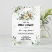 Waterverf Woodland Baby shower Kaart (Staand voorkant)