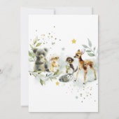 Waterverf Woodland Baby shower Kaart (Achterkant)