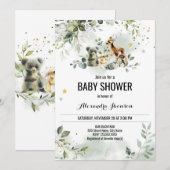 Waterverf Woodland Baby shower Kaart (Voorkant / Achterkant)