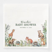 Waterverf Woodland Baby shower Papier servetten (Voorkant)