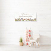 Waterverf Woodland Baby shower Spandoek (Insitu)