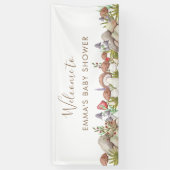 Waterverf Woodland Baby shower Spandoek (Verticaal)