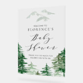 Waterverf Woodland Baby shower Welkomstteken Acryl Bord (Hoek)