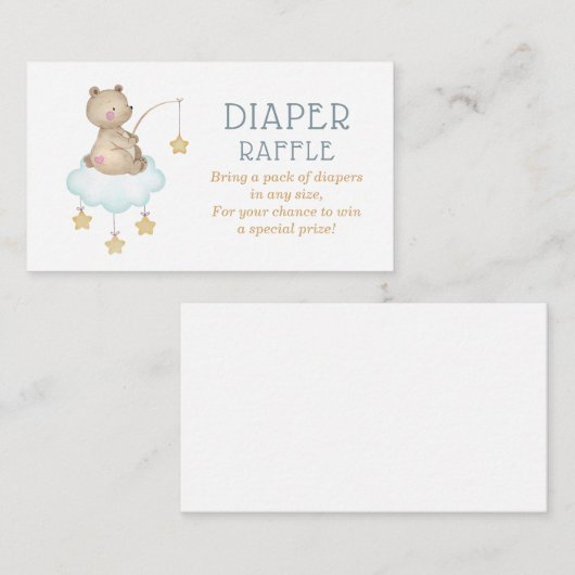 Waterverf Woodland Beer Luier Raffle Informatiekaartje (Voorkant / Achterkant)