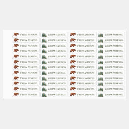 Waterverf Woodland Beer Persoonlijke jongens Labels