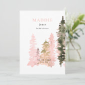 Waterverf Woodland Blush Vrijgezellenfeest Kaart (Staand voorkant)