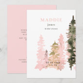 Waterverf Woodland Blush Vrijgezellenfeest Kaart (Voorkant / Achterkant)