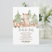 Waterverf Woodland Book Request Baby shower Kaart (Staand voorkant)