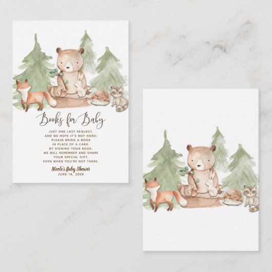 Waterverf Woodland Book Request Breng een boek mee Informatiekaartje (Voorkant / Achterkant)