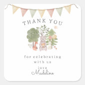 Waterverf Woodland | Bosvrienden Vierkante Sticker (Voorkant)