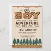 Waterverf Woodland Boy Baby shower Kaart (Voorkant)