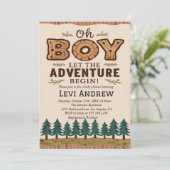 Waterverf Woodland Boy Baby shower Kaart (Staand voorkant)