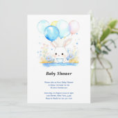Waterverf Woodland Bunny Baby shower Invitation Kaart (Staand voorkant)