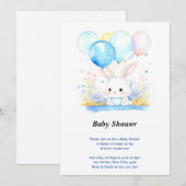 Waterverf Woodland Bunny Baby shower Invitation Kaart (Voorkant / Achterkant)