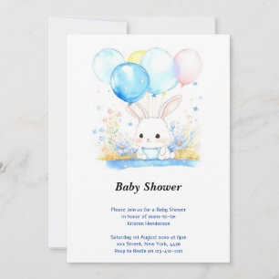Waterverf Woodland Bunny Baby shower Invitation Kaart