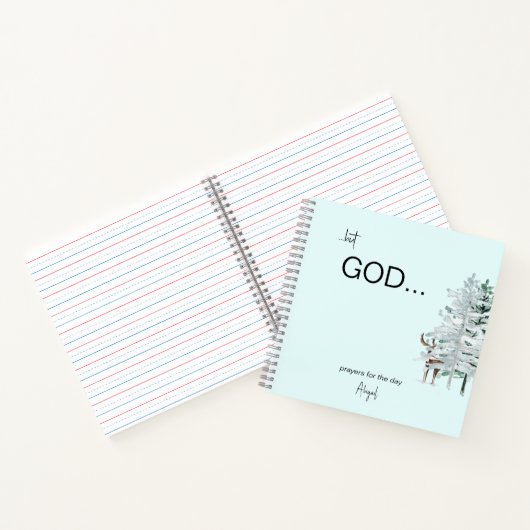 Waterverf Woodland "but God" Prayer Journal Notitieboek (Binnen)