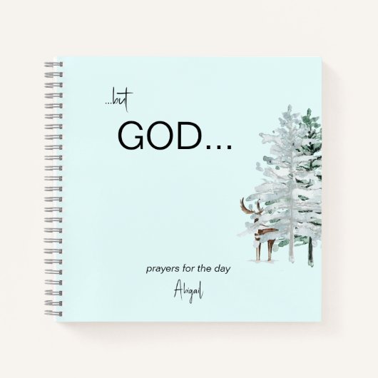 Waterverf Woodland "but God" Prayer Journal Notitieboek (Voorkant)