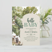 Waterverf Woodland Couples Baby shower Kaart (Staand voorkant)