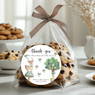 Waterverf Woodland Deer - Dank u Ronde Sticker