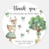 Waterverf Woodland Deer - Dank u Ronde Sticker (Voorkant)