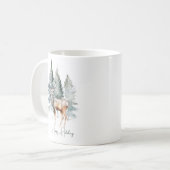 Waterverf Woodland Deer Forest Holiday Koffiemok (Voorkant links)